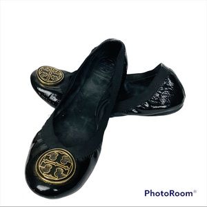 Tory Burch Patent Leather Caroline Slip On Flats